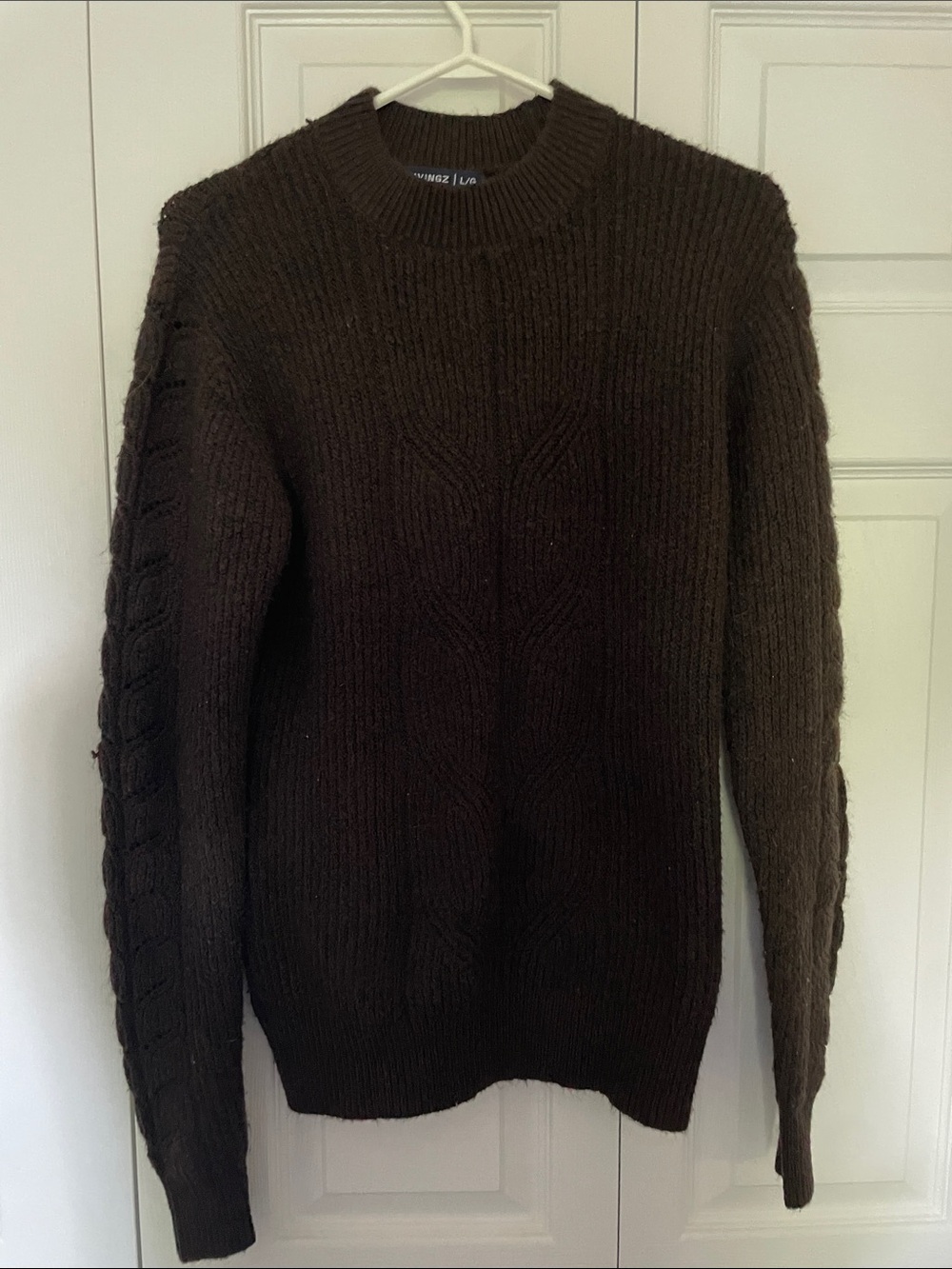 Brown Crewneck Sweater Chunky Knit